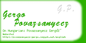 gergo povazsanyecz business card